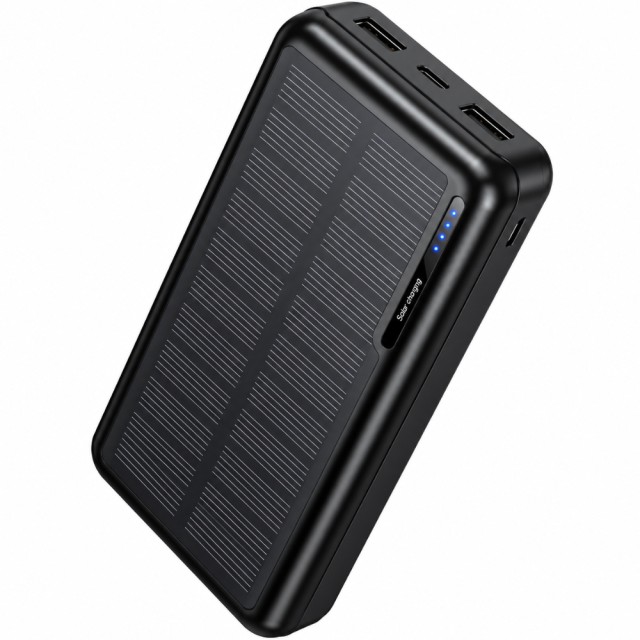 Power Bank Hoco J176A Honorifico 20000mAh 10W 1xUSB-C 2xUSB-A 1xMicroUSB με Solar Panel Μαύρο Power Bank Hoco J176A Honorifico 20000mAh 10W 1xUSB-C 2xUSB-A 1xMicroUSB με Solar Panel Μαύρο