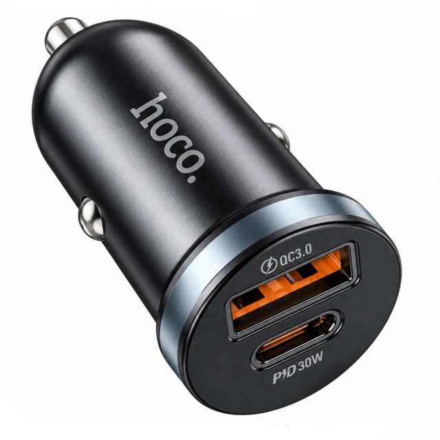 Φορτιστής Αυτοκινήτου Hoco. DZ19 Scenery Lightweight USB-C PD30W + USB-A 18W QC3.0A Μαύρος Φορτιστής Αυτοκινήτου Hoco. DZ19 Scenery Lightweight USB-C PD30W + USB-A 18W QC3.0A Μαύρος