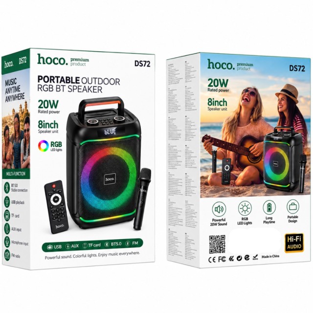 Φορητό Ηχείο Wireless Hoco. DS72 Ship Hi-Fi v5.0 4000mAh 20W AUX MicroSD USB FM με 1 Ασύρματο Μικρόφωνο και RGB Φωτισμό Φορητό Ηχείο Wireless Hoco. DS72 Ship Hi-Fi v5.0 4000mAh 20W AUX MicroSD USB FM με 1 Ασύρματο Μικρόφωνο και RGB Φωτισμό