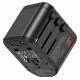 Φορτιστής Ταξιδίου Hoco. DC44 Universal Converter US EU AU UK με 2xUSB-A 1xUSB-C PD20W Μαύρος