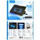 Laptop Cooler Hoco. DH19 Cool RGB με 2 Ανεμιστήρακια 1200Rpm και Stand Κινητού για Φορητούς Υπολογιστές έως 17"