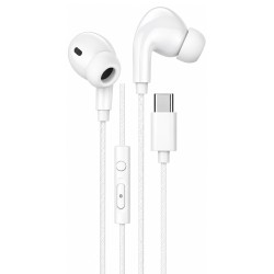 Hands Free Hoco. DM48 Rock Stereo USB-C με Μικρόφωνο 1.2m Λευκά Συμβατά με Όλες τις USB-C Συσκευές