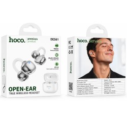 Wireless Hands Free Open-Ear Hoco. DES61 Cool TWS v6.0 250mAh 6h Ώρες Λειτουργίας Λευκά με Λευκό Silicon Sleeve