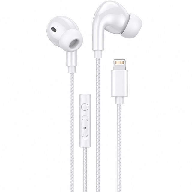 Hands Free Hoco. DM48 Rock Stereo Lightning με Μικρόφωνο 1.2m Λευκά Hands Free Hoco. DM48 Rock Stereo Lightning με Μικρόφωνο 1.2m Λευκά