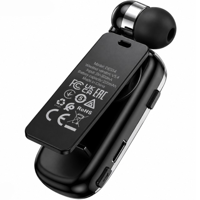Bluetooth Hands Free Hoco. DES54 String v5.4 70mAh 10hr Talk Time Μήκος Καλωδίου 30cm Μαύρο