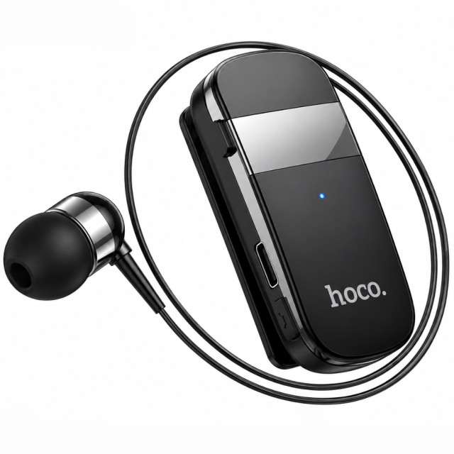 Bluetooth Hands Free Hoco. DES54 String v5.4 70mAh 10hr Talk Time Μήκος Καλωδίου 30cm Μαύρο
