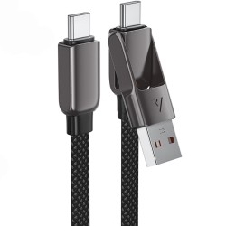 Καλώδιο Acefast C13-04 USB-C σε USB-C / USB-A 3A 60W Braided Μαύρο 1.2m