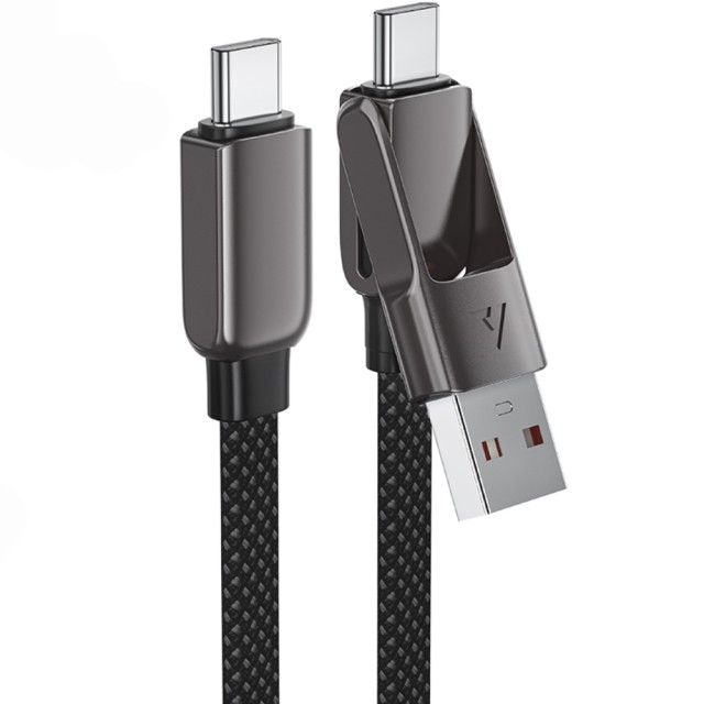 Καλώδιο Acefast C13-04 USB-C σε USB-C / USB-A 3A 60W Braided Μαύρο 1.2m Καλώδιο Acefast C13-04 USB-C σε USB-C / USB-A 3A 60W Braided Μαύρο 1.2m