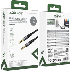 Καλώδιο σύνδεσης Ήχου Acefast J10 3.5mm Αρσενικό σε 3.5mm Αρσενικό Braided Μαύρο 1m