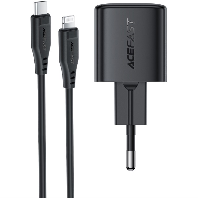 Φορτιστής Ταξιδίου Acefast A118 Mini Fast Charging 1xUSB-C PD30W QC3.0 GaN με USB-C σε Lightning Καλώδιο 1.2m Μαύρος Φορτιστής Ταξιδίου Acefast A118 Mini Fast Charging 1xUSB-C PD30W QC3.0 GaN με USB-C σε Lightning Καλώδιο 1.2m Μαύρος