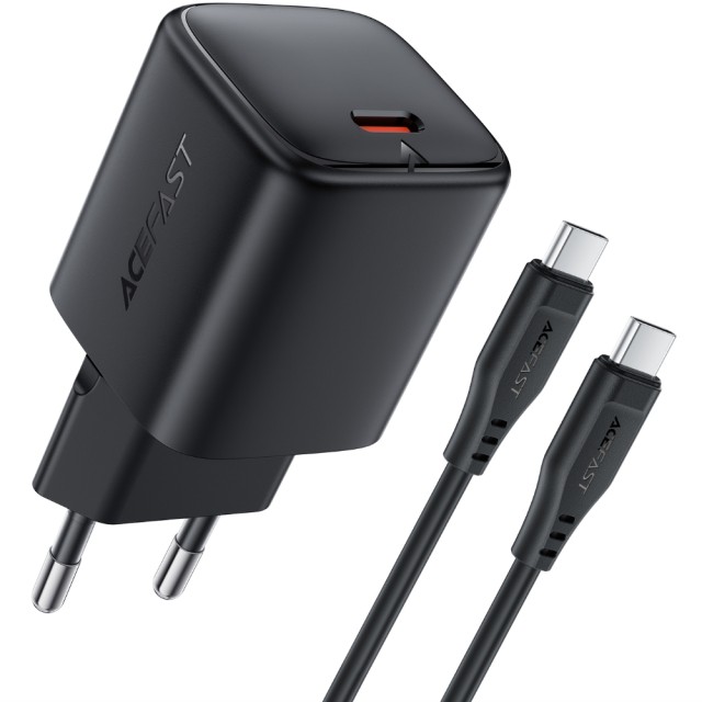 Φορτιστής Ταξιδίου Acefast A119 Mini Fast Charging 1xUSB-C PD45W QC3.0 GaN με Καλώδιο USB-C σε USB-C 1.2m Μαύρος Φορτιστής Ταξιδίου Acefast A119 Mini Fast Charging 1xUSB-C PD45W QC3.0 GaN με Καλώδιο USB-C σε USB-C 1.2m Μαύρος