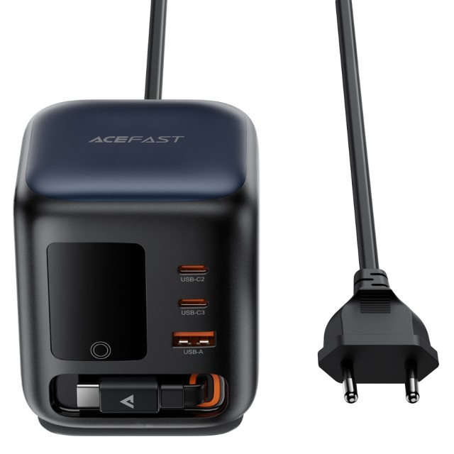 Επιτραπέζιος Φορτιστής Acefast Z10 100W 2xUSB-C 1xUSB-A 1xUSB-C GaN Ενσωματωμένο Καλώδιο και Smart LED Digital Display Μαύρος Επιτραπέζιος Φορτιστής Acefast Z10 100W 2xUSB-C 1xUSB-A 1xUSB-C GaN Ενσωματωμένο Καλώδιο και Smart LED Digital Display Μαύρος
