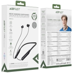 Bluetooth Hands Free Acefast N9 Neckband v6.0 200mAh 32Hrs Αναπαραγωγής IPX4 Μαύρα