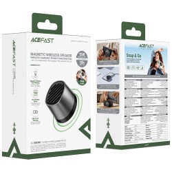 Φορητό Ηχείο Wireless Acefast K8 Go TWS ENC v6.0 600mAh 5W με Μαγνητική Βάση για Ασύρματη Φόρτιση 15W IPX4 Μαύρο