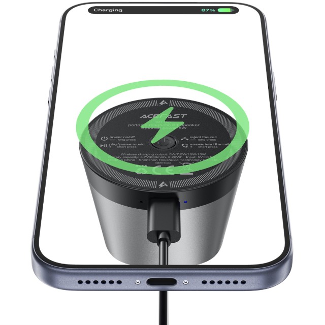 Φορητό Ηχείο Wireless Acefast K8 Go TWS ENC v6.0 600mAh 5W με Μαγνητική Βάση για Ασύρματη Φόρτιση 15W IPX4 Μαύρο Φορητό Ηχείο Wireless Acefast K8 Go TWS ENC v6.0 600mAh 5W με Μαγνητική Βάση για Ασύρματη Φόρτιση 15W IPX4 Μαύρο