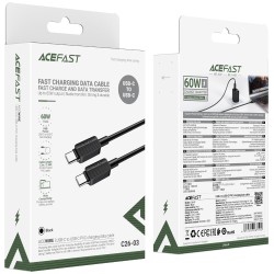Καλώδιο Acefast C26-03 USB-C σε USB-C PD60W 3A Μαύρο 1.2m Καλώδιο Acefast C26-03 USB-C σε USB-C PD60W 3A Μαύρο 1.2m
