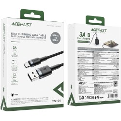 Καλώδιο Acefast C22-04 USB-A σε USB-C 18W 3A Braided Μαύρο 1.2m Καλώδιο Acefast C22-04 USB-A σε USB-C 18W 3A Braided Μαύρο 1.2m