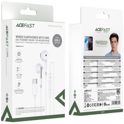 Hands Free Acefast L13 Earphones Stereo USB-C με Μικρόφωνο Λευκά 1.2m Hands Free Acefast L13 Earphones Stereo USB-C με Μικρόφωνο Λευκά 1.2m