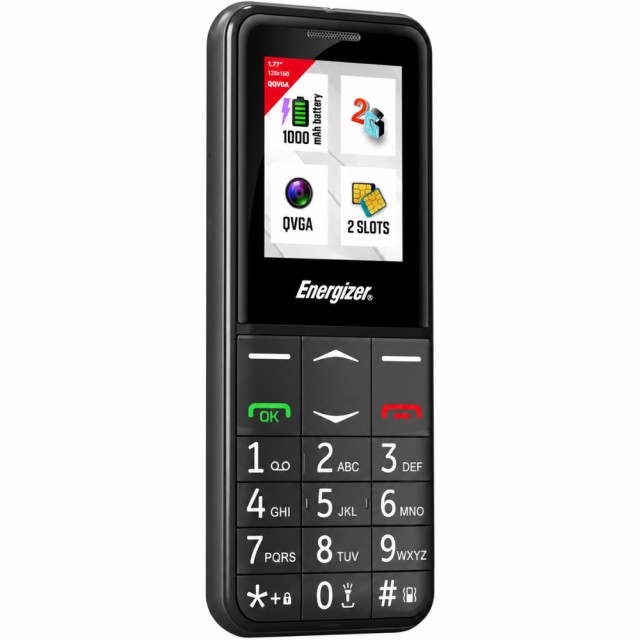 Energizer Feature E4 32MB/2GB Dual Sim 2G 1.77" Μαύρο με πλήκτρο SOS, Handsfree,Φορτιστή UK και EU Energizer Feature E4 32MB/2GB Dual Sim 2G 1.77" Μαύρο με πλήκτρο SOS, Handsfree,Φορτιστή UK και EU