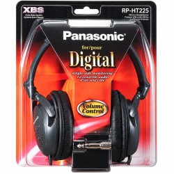 Ακουστικά Stereo Panasonic RP-HT225 3.5mm Lightweight με Αντάπτορα 6.3mm και Καλώδιο 5m Ιδανικά για TV DVD Hi-Fi Μαύρα
