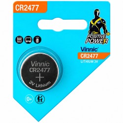Buttoncell Vinnic CR2477 3V με Διάτρητη Συσκευασία 1 Τεμάχιο