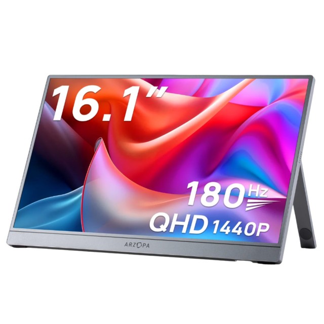 Arzopa Z3FC 16.1'' 180Hz QHD 2K Portable Gaming Monitor HDR 10 with Sleeve Bag