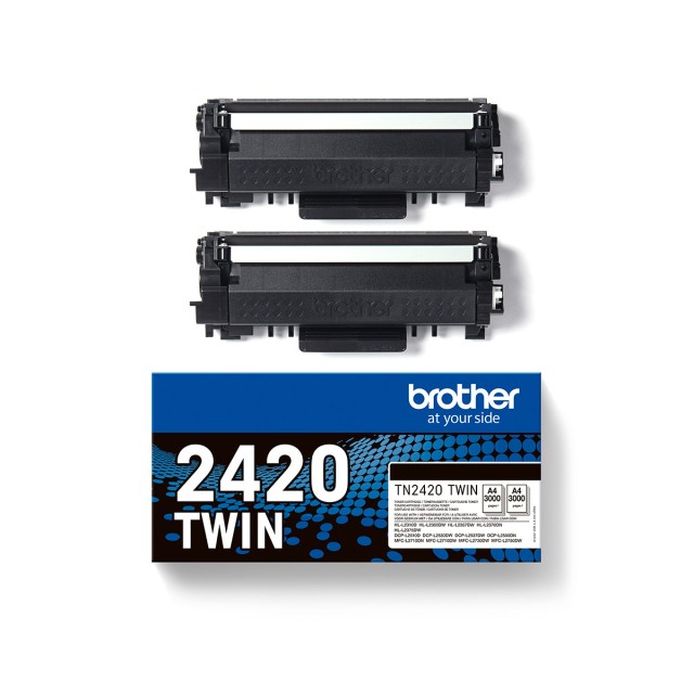 BROTHER TN-2420 BLACK TWIN PACK TONER