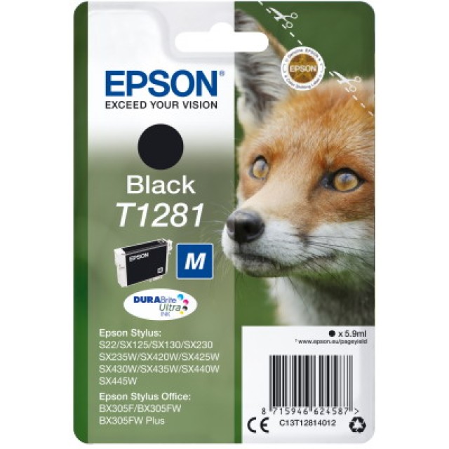 Ink Epson T12814011 Black with pigment ink new series Fox-Size M