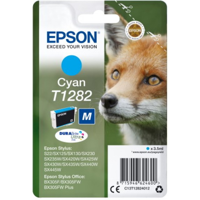Ink Epson T12824011 Cyan with pigment ink new series Fox-Size M