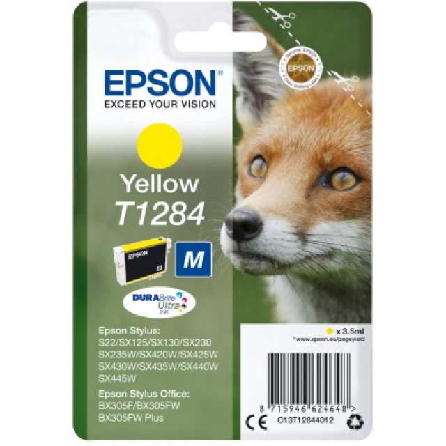 Ink Epson T12844011 Yellow with pigment ink new series Fox-Size M