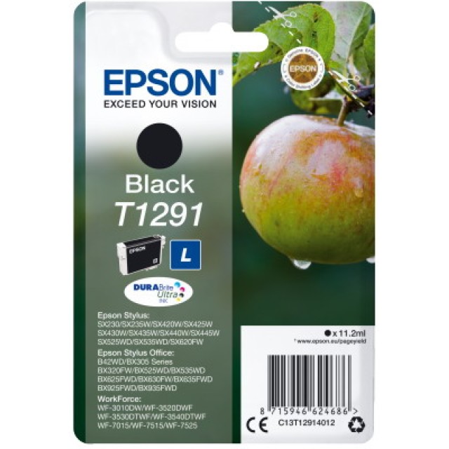 Ink Epson T12914010 Black with pigment ink new series Apple -Size L (11,2ml)