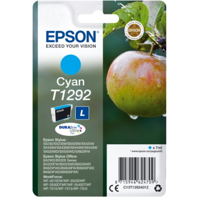 Ink Epson T12924010 Cyan with pigment ink new series Apple -Size L