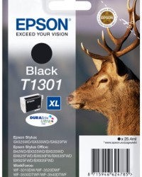 Ink Epson T13014010 Black with pigment ink new series Stag-Size XL (25,9ml)