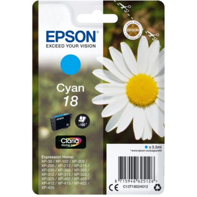 Ink Epson T180240 Cyan with pigment ink