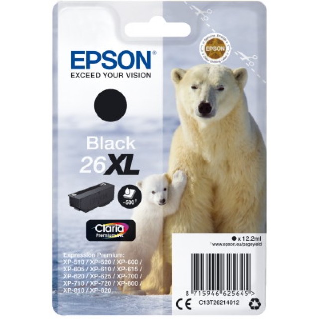 Ink Epson T262140 XL Black with pigment ink