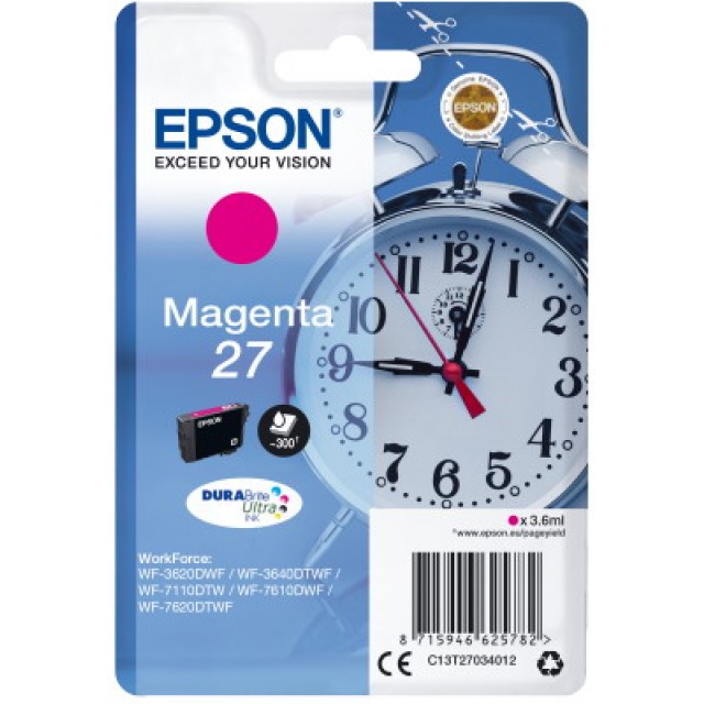Ink Epson 27 C13T27034010 Magenta Crtr -300Pgs - 3.6ml