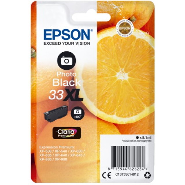 Ink Epson 33XL C13T33614012  Claria Premium  Photo Black 8.1ml