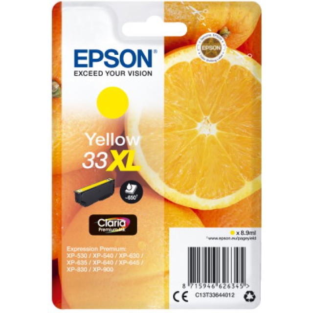 Ink Epson 33XL C13T33644012 Claria Premium  Yellow 8.9ml