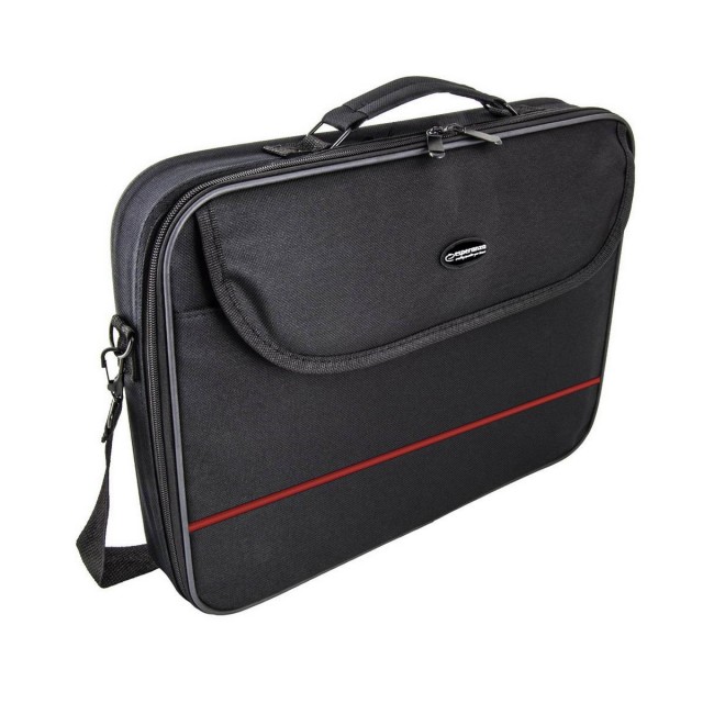 Esperanza Τσάντα Laptop 15.6″ Classic Μαύρο,Κόκκινο