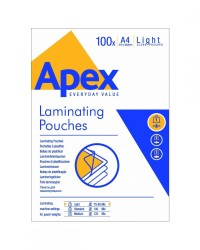 Fellowes Δίφυλλα Πλαστικοποίησης APEX LIGHT DUTY A4 80 mic 100 τεμ 6003201