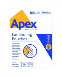 Fellowes Δίφυλλα Πλαστικοποίησης APEX LIGHT DUTY A4 125 mic 100 τεμ - 6003501