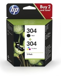 Ink HP No 304 2-pack Black-Tri-color Original Ink Cartridges(3JB05AE)
