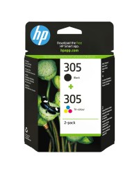HP 305 2-Pack Tri-color_Black Original Ink Cartridge