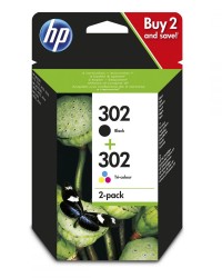 Ink HP No 302 2-pack Black-Tri-color Original Ink Cartridges (X4D37AE)