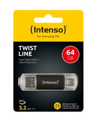 Intenso USB Drive 3.0 USB-A + USB-C Twist Line 64GB - 3539490