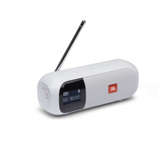 JBL Tuner 2, Bluetooth Speaker with DAB-FM Radio, Waterproof IPX7 (White) JBLTUNER2WHT