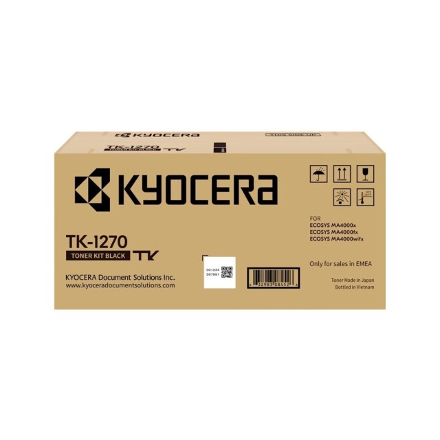 Toner Laser Kyocera Mita TK-1270 Black - 10K Pgs