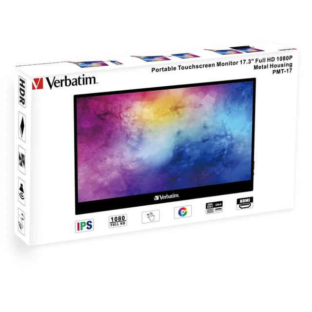 Verbatim PMT-17 IPS HDR Touch Φορητό Monitor 17.3″ FHD 1920x1080 6ms - 49593 Verbatim PMT-17 IPS HDR Touch Φορητό Monitor 17.3″ FHD 1920x1080 6ms - 49593