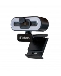 Verbatim AWC-02 FHD 1080P Autofocus Webcam + Mic + Light - 49579